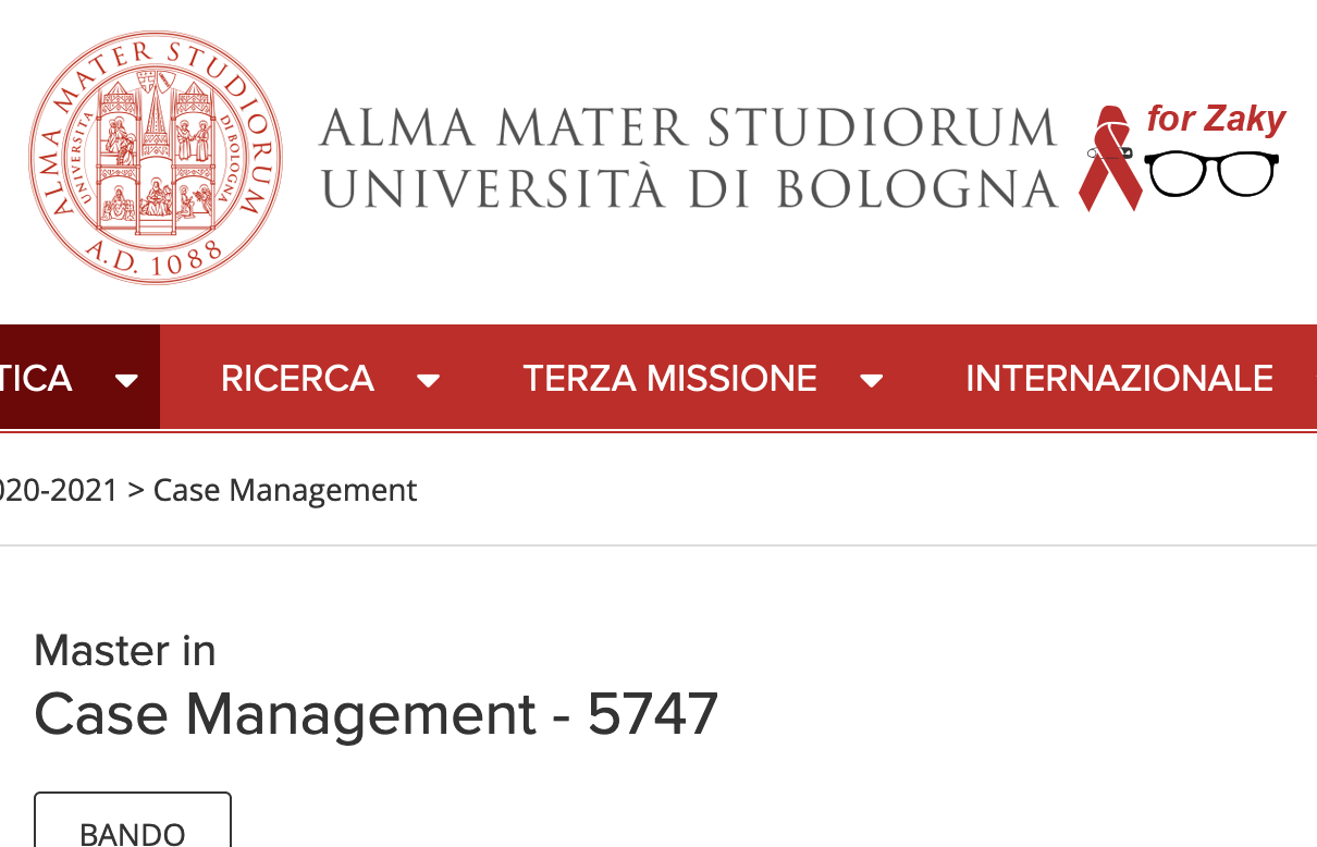 Università degli studi di Bologna master in Case Management 5747 AICM